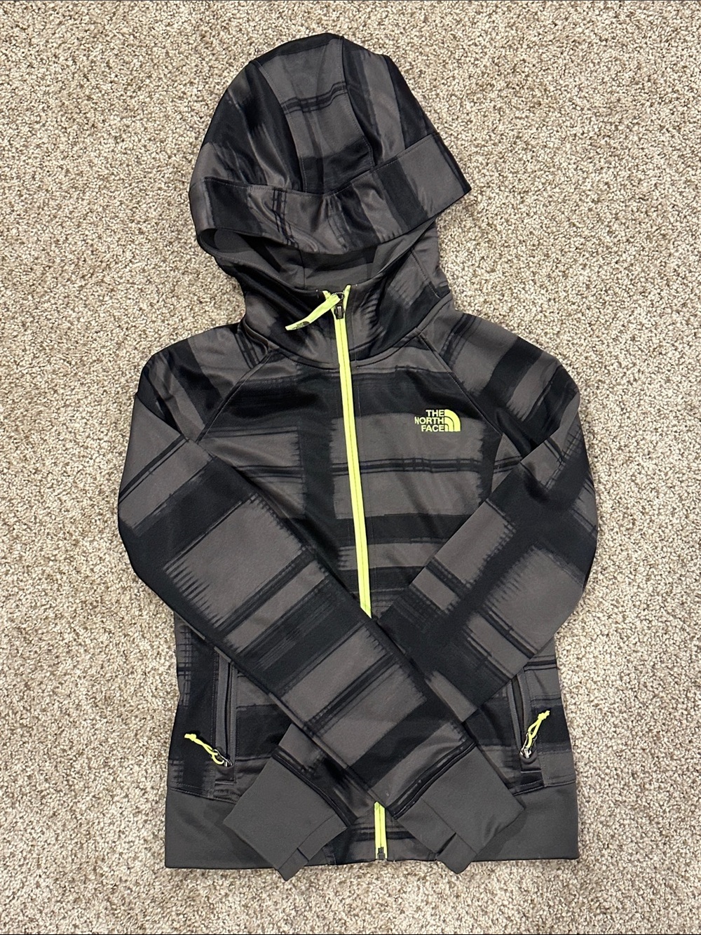 The North Face Black Jacket with Neon Accents Boys XS